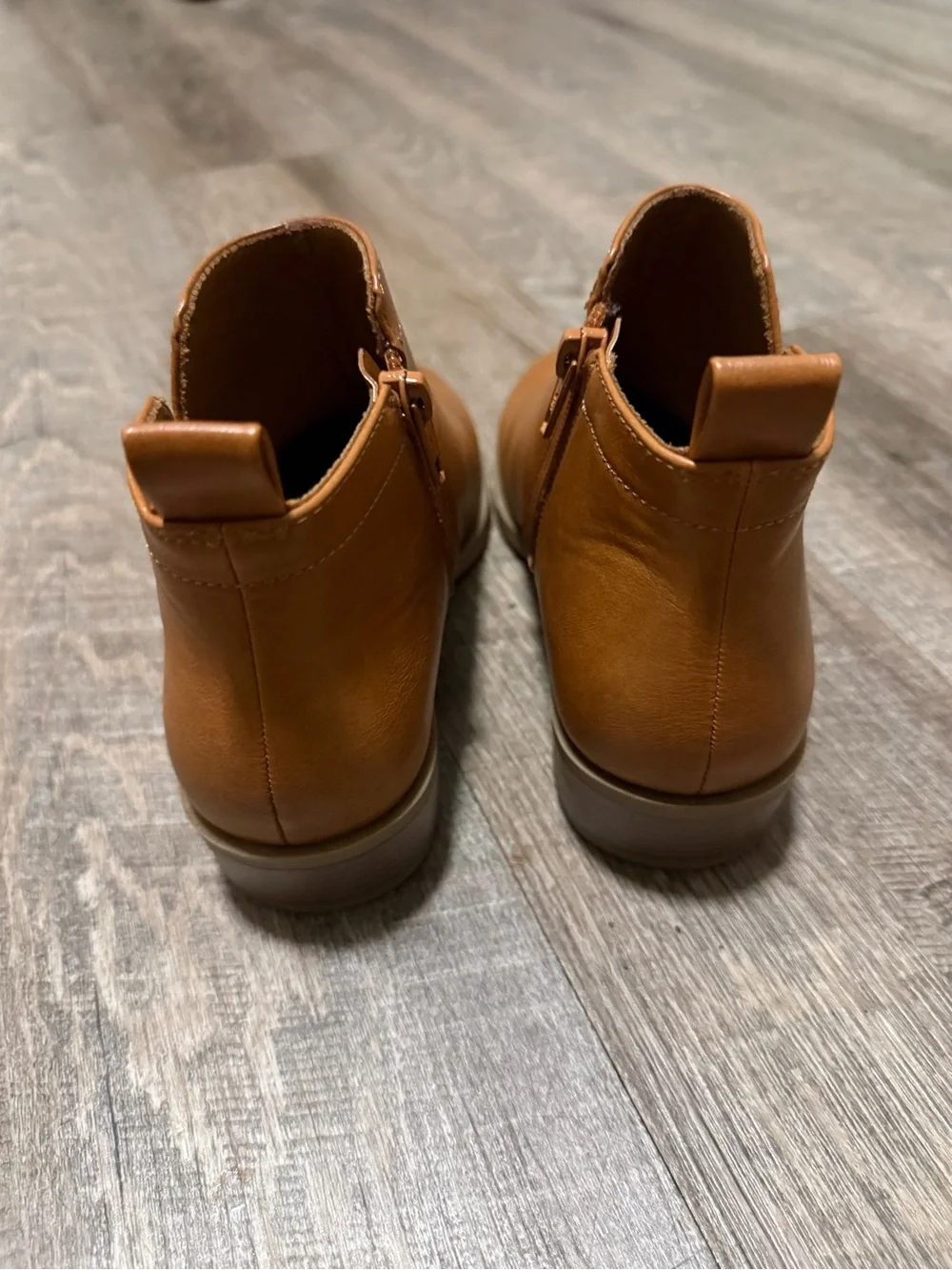 Wonder Nation Kids Tan Ankle Booties - Classic Easy-Wear Chelsea Style